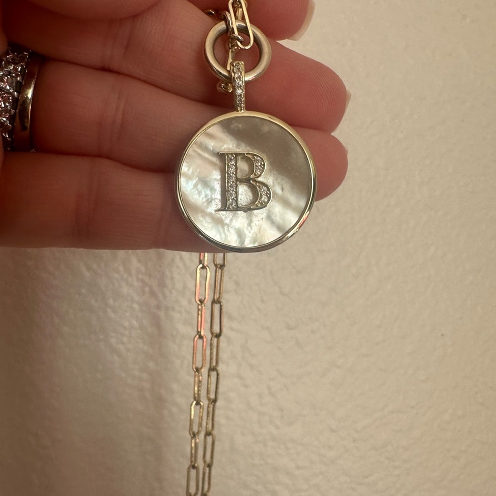 Melinda Maria Gold Monogram Pendant Necklace